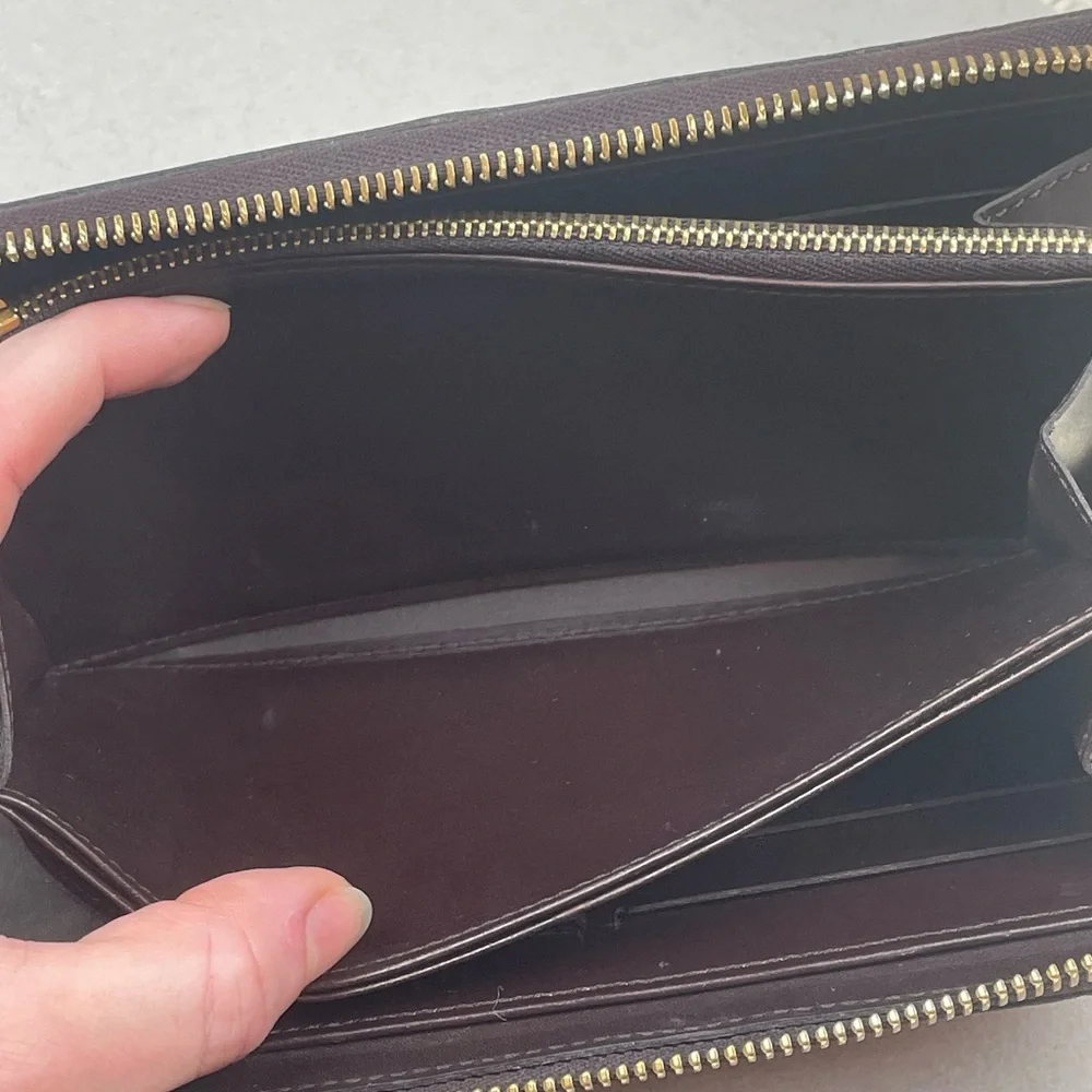 Vintage Louis Vuitton Vernis Zippy Wallet Burgundy Patent France Monogram - Picture 12 of 16